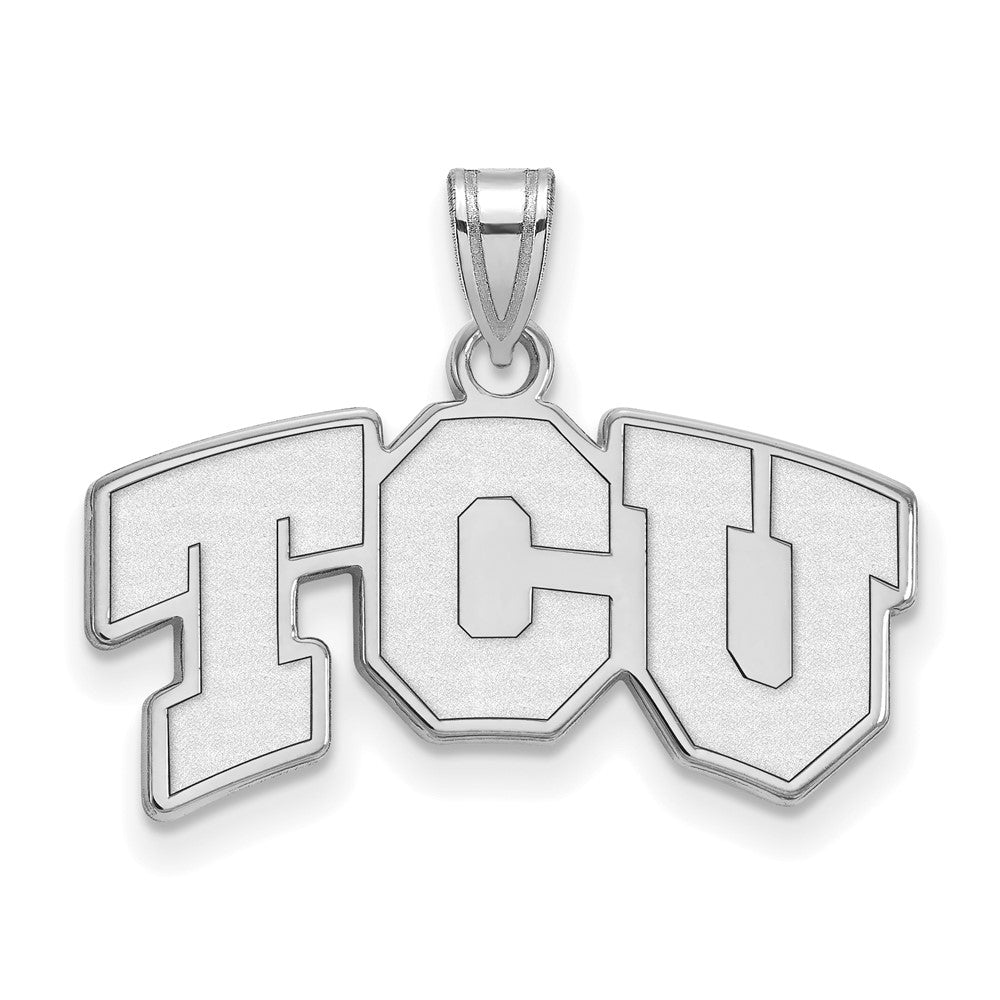 Sterlingsilber Rhodiniert Logoart Texas Christlich University T C U Klein Anhänger
