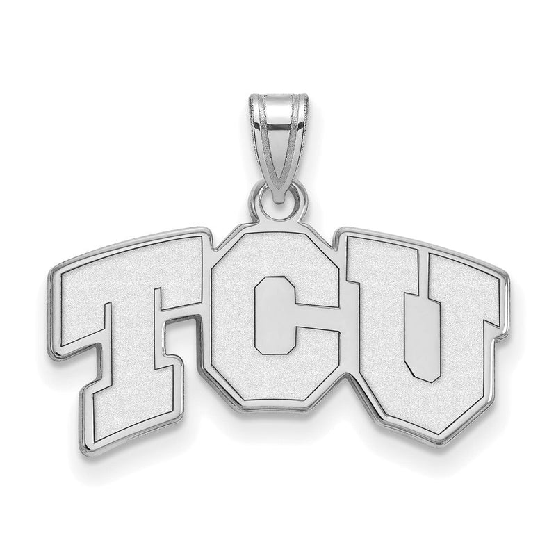 Sterlingsilber Rhodiniert Logoart Texas Christlich University T C U Klein Anhänger