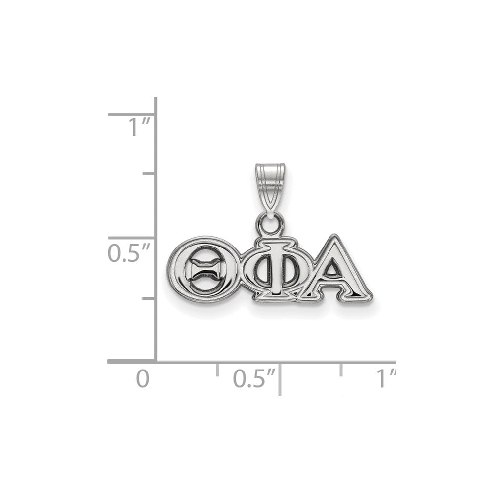 Sterlingsilber Rhodiniert Logoart Theta Phi Alpha Sorority Greek Buchstaben Klein Anhänger