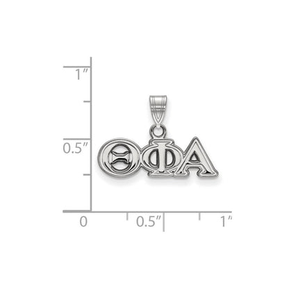 Sterlingsilber Rhodiniert Logoart Theta Phi Alpha Sorority Greek Buchstaben Klein Anhänger