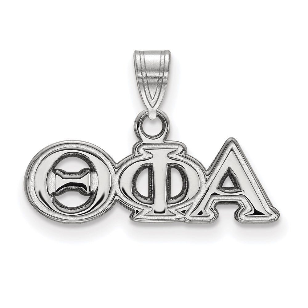 Sterlingsilber Rhodiniert Logoart Theta Phi Alpha Sorority Greek Buchstaben Klein Anhänger