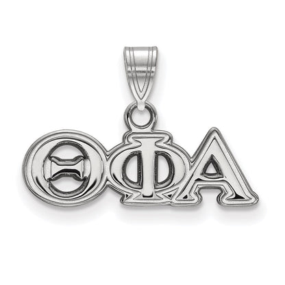 Sterlingsilber Rhodiniert Logoart Theta Phi Alpha Sorority Greek Buchstaben Klein Anhänger