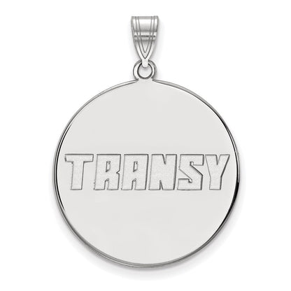 10K Weißgold Logoart Transylvania University Extra Groß Plättchen Anhänger