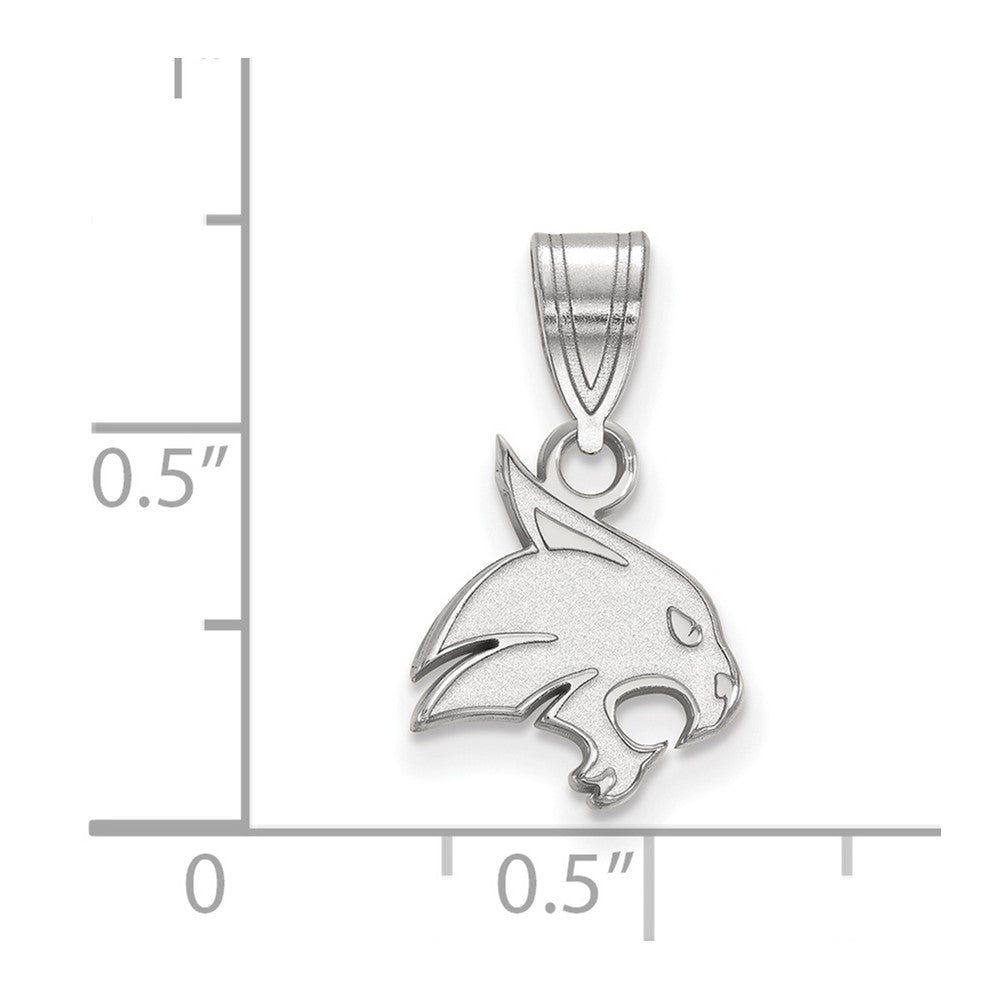Sterlingsilber Rhodiniert Logoart Texas State University Bobcat Klein Anhänger