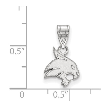 Sterlingsilber Rhodiniert Logoart Texas State University Bobcat Klein Anhänger