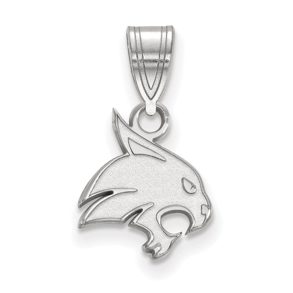 Sterlingsilber Rhodiniert Logoart Texas State University Bobcat Klein Anhänger