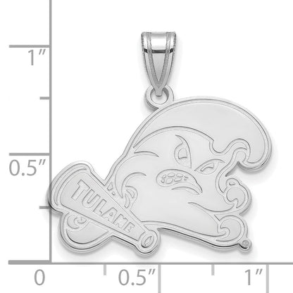 Sterlingsilber Rhodiniert Logoart Tulane University Groß Anhänger