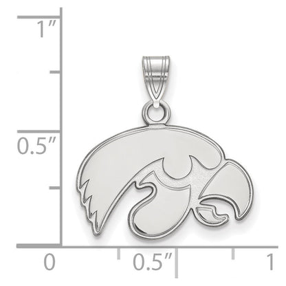 Sterlingsilber Rhodiniert Logoart University Of Iowa Hawk Klein Anhänger