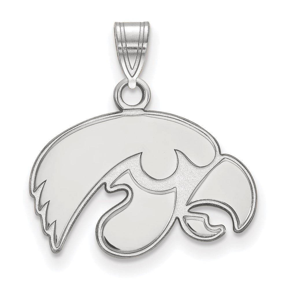 Sterlingsilber Rhodiniert Logoart University Of Iowa Hawk Klein Anhänger
