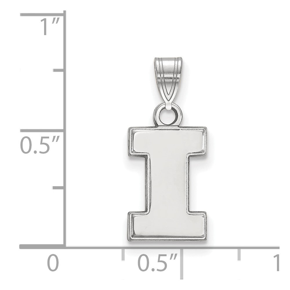 Sterlingsilber Rhodiniert Logoart University Of Illinois Buchstabe I Klein Anhänger