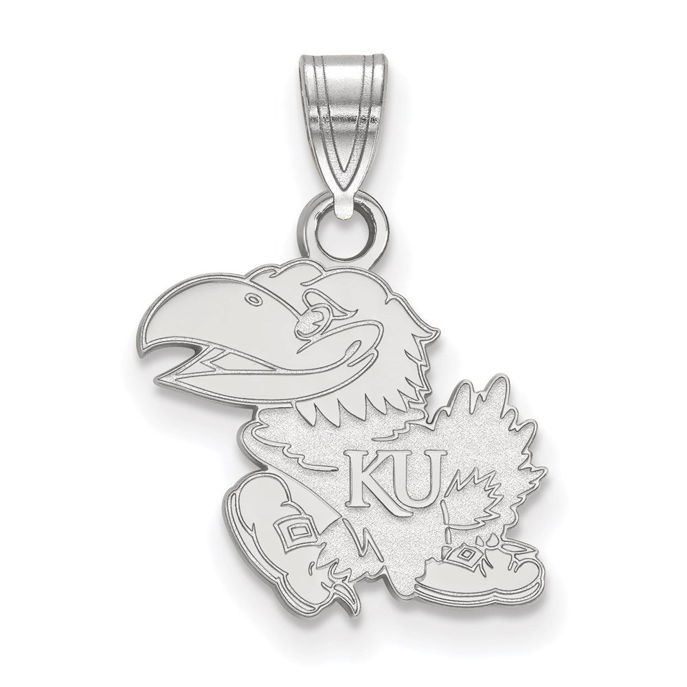 14K Weißgold Logoart University Of Kansas Jayhawk Klein Anhänger