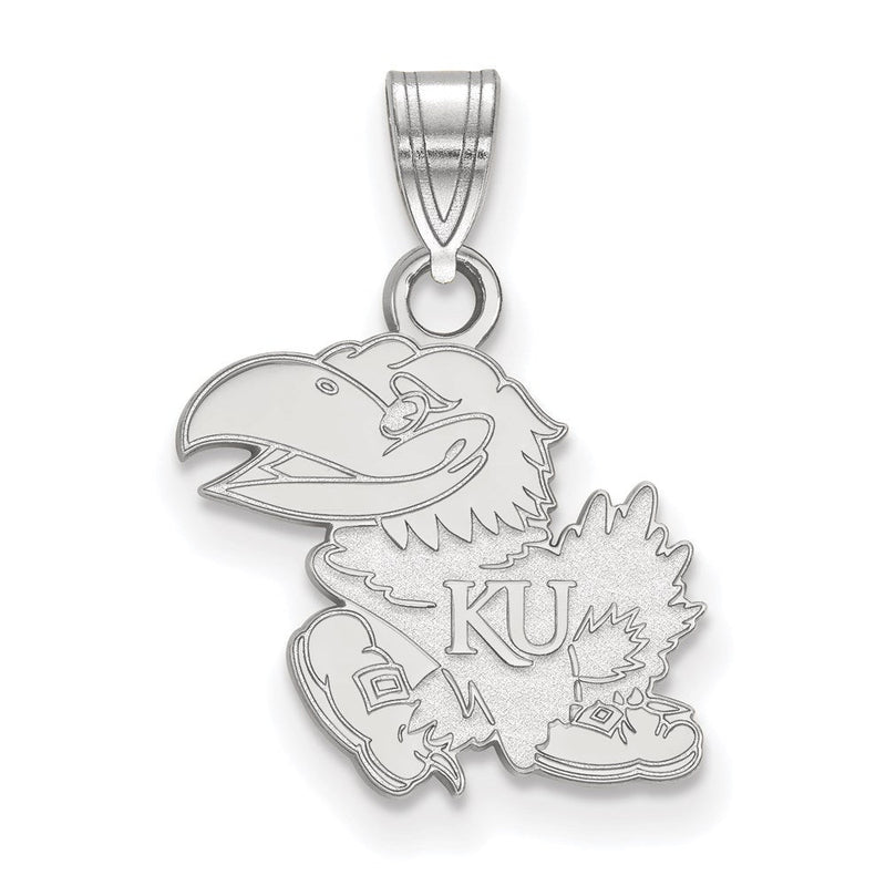 Sterlingsilber Rhodiniert Logoart University Of Kansas Jayhawk Klein Anhänger