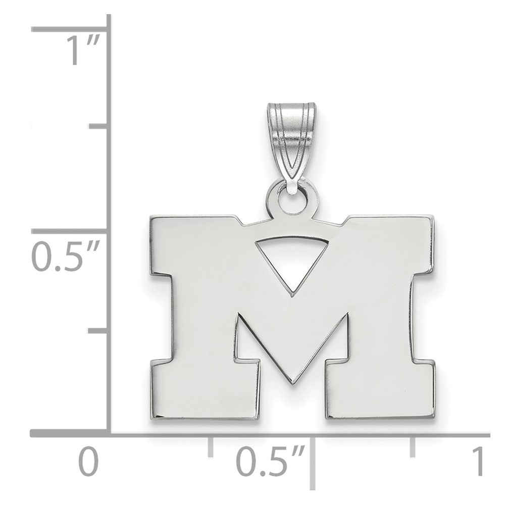 Sterlingsilber Rhodiniert Logoart University Of Michigan Buchstabe M Klein Anhänger