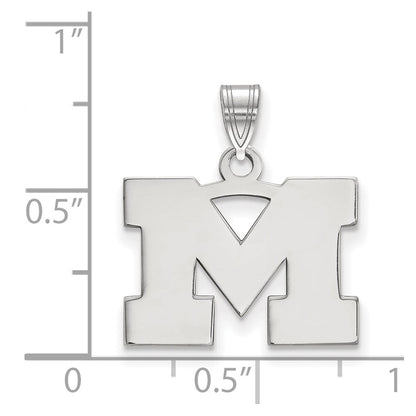 Sterlingsilber Rhodiniert Logoart University Of Michigan Buchstabe M Klein Anhänger