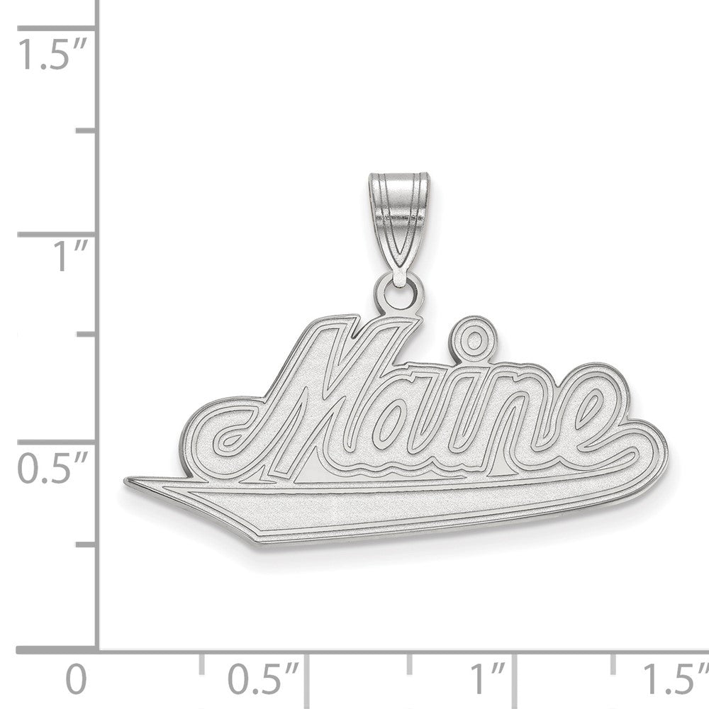 Sterlingsilber Rhodiniert Logoart University Of Maine Groß Anhänger
