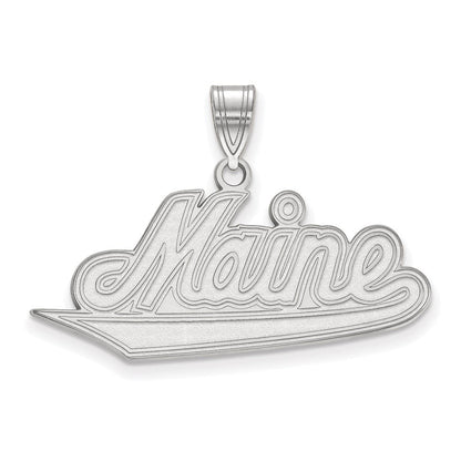 Sterlingsilber Rhodiniert Logoart University Of Maine Groß Anhänger