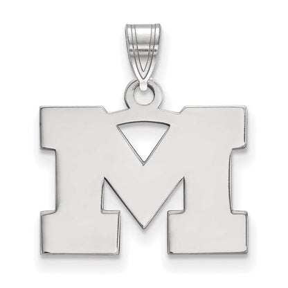 Sterlingsilber Rhodiniert Logoart University Of Michigan Buchstabe M Klein Anhänger