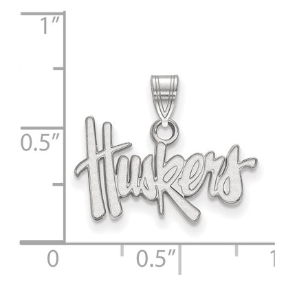 10K Weißgold Logoart University Of Nebraska Huskers Klein Anhänger