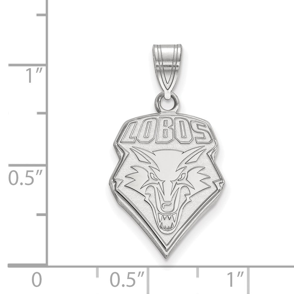Sterlingsilber Rhodiniert Logoart University Of New Mexico Lobos Groß Anhänger