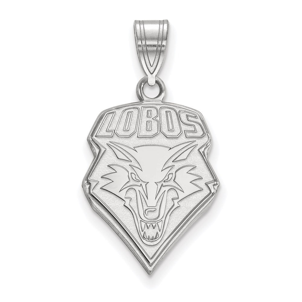 Sterlingsilber Rhodiniert Logoart University Of New Mexico Lobos Groß Anhänger