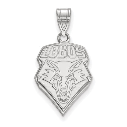 Sterlingsilber Rhodiniert Logoart University Of New Mexico Lobos Groß Anhänger