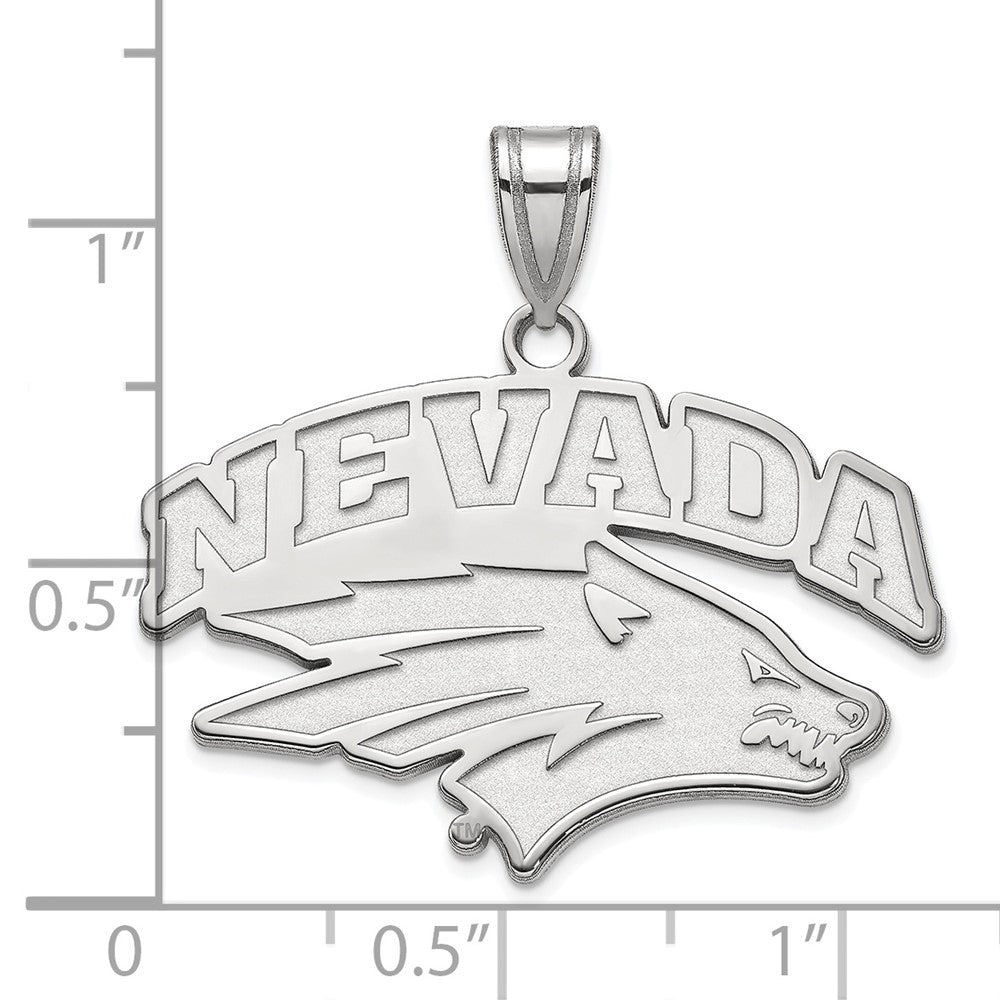 Sterlingsilber Rhodiniert Logoart University Of Nevada Reno Groß Anhänger