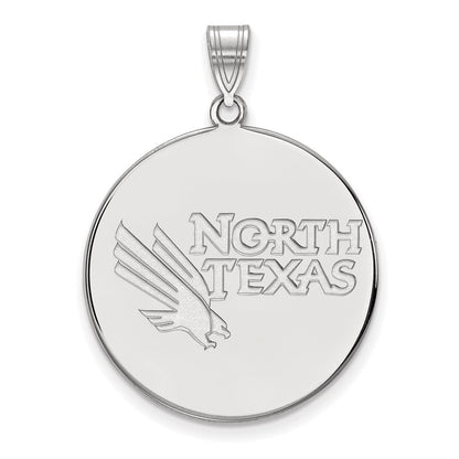 Sterlingsilber Rhodiniert Logoart University Of North Texas Extra Groß Plättchen Anhänger