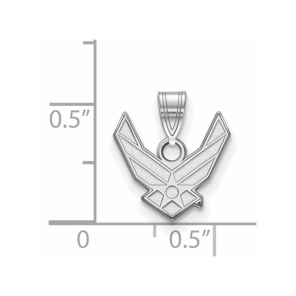 Sterlingsilber Rhodiniert Logoart U.s. Luft Kraft Klein Anhänger