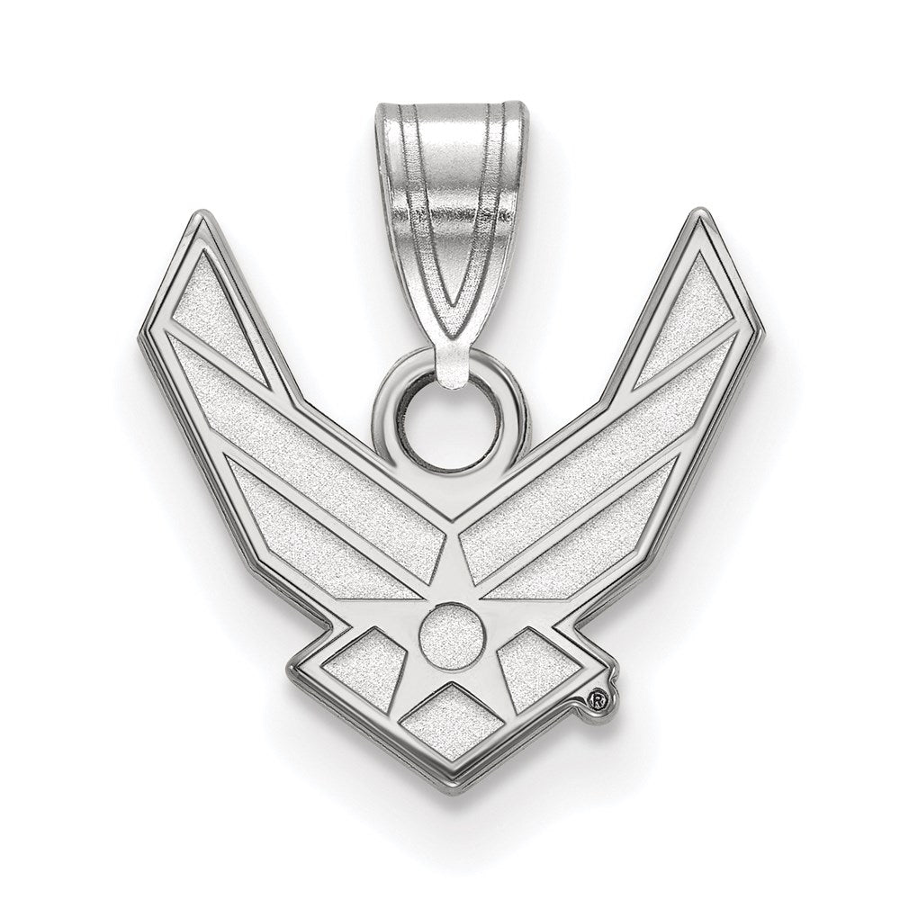 Sterlingsilber Rhodiniert Logoart U.s. Luft Kraft Klein Anhänger