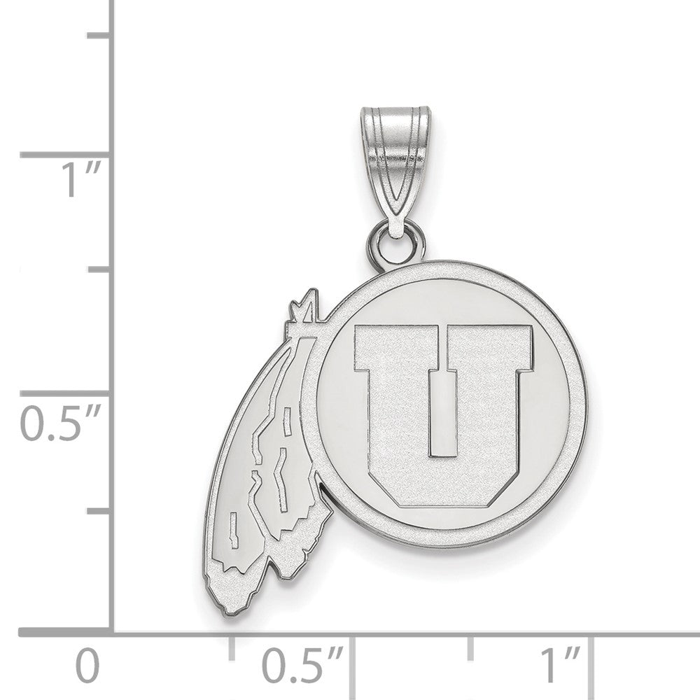 10K Weißgold Logoart University Of Utah Groß Anhänger