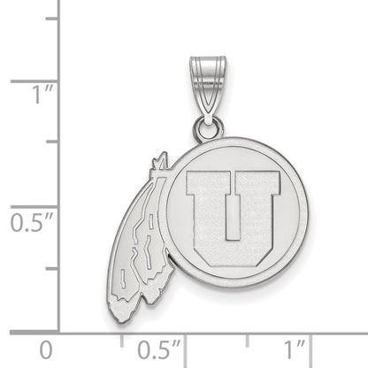 10K Weißgold Logoart University Of Utah Groß Anhänger