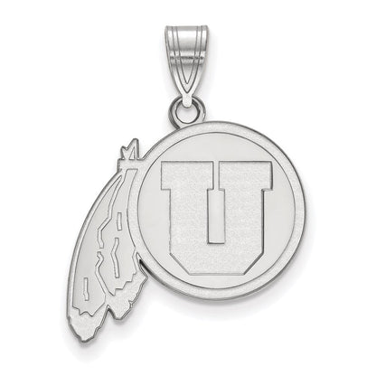Sterlingsilber Rhodiniert Logoart University Of Utah Groß Anhänger