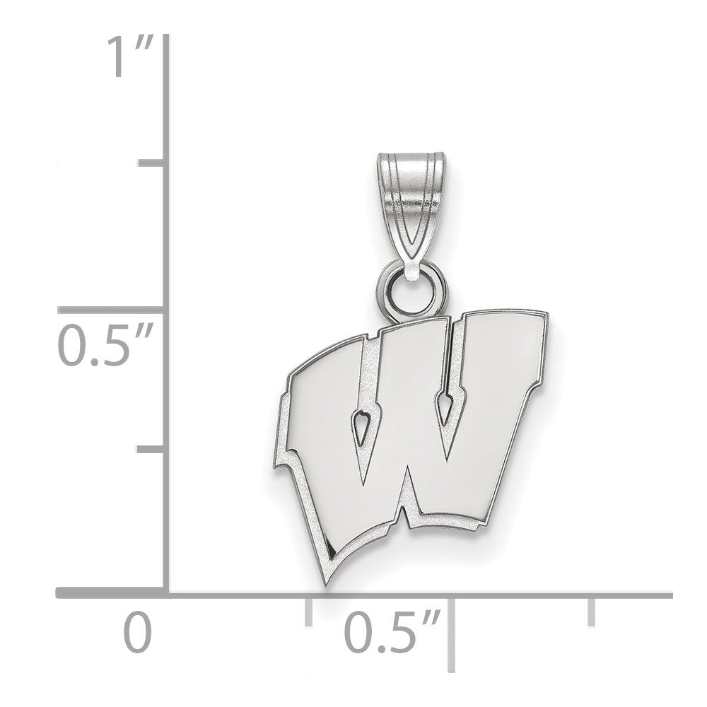 Sterlingsilber Rhodiniert Logoart University Of Wisconsin Buchstabe W Klein Anhänger