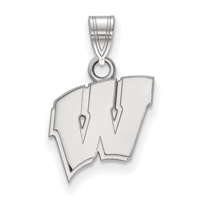Sterlingsilber Rhodiniert Logoart University Of Wisconsin Buchstabe W Klein Anhänger
