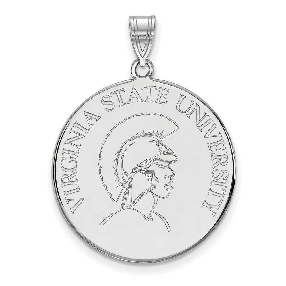 10K Weißgold Logoart Virginia State University Extra Groß Plättchen Anhänger