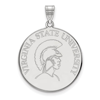 Sterlingsilber Rhodiniert Logoart Virginia State University Extra Groß Plättchen Anhänger