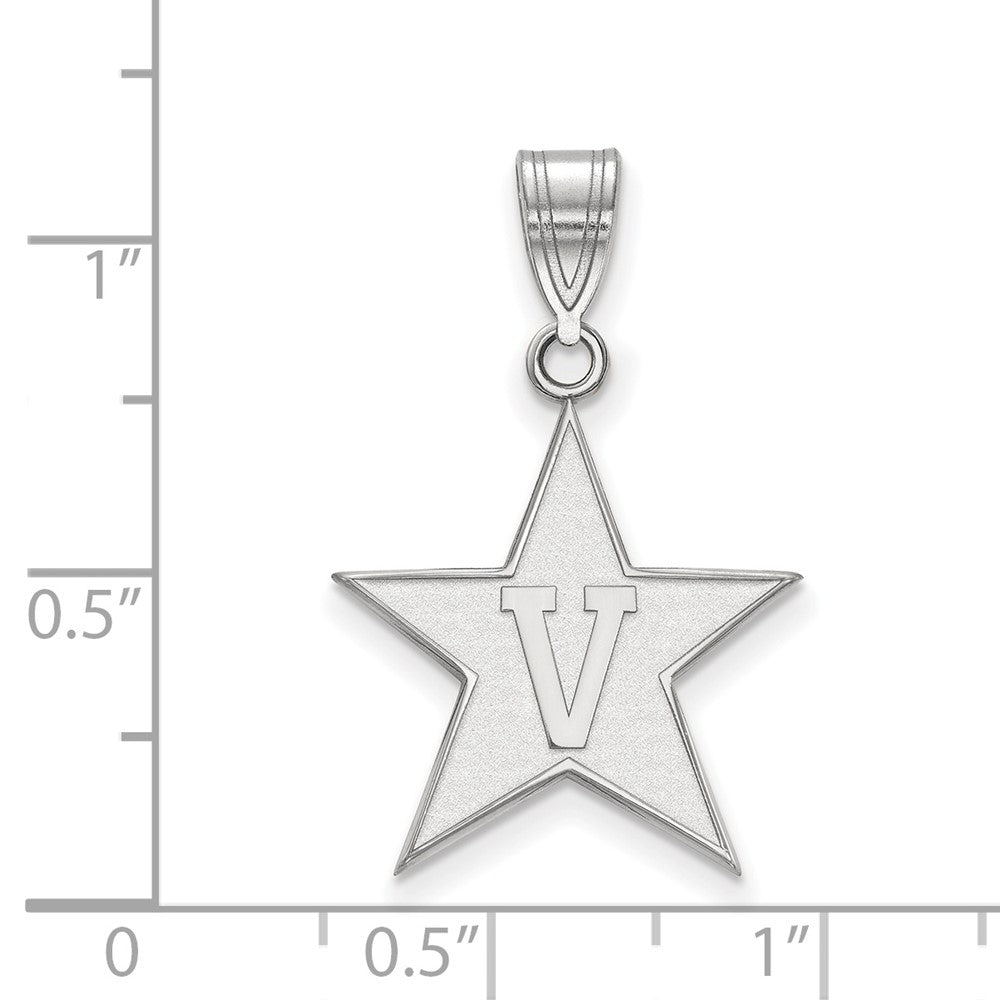 Sterlingsilber Rhodiniert Logoart Vanderbilt University Groß Anhänger