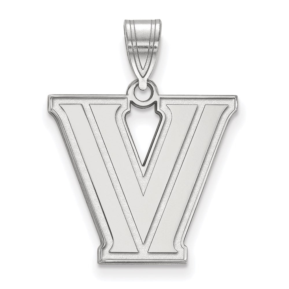 14K Weißgold Logoart Villanova University Buchstabe V Mittel Anhänger