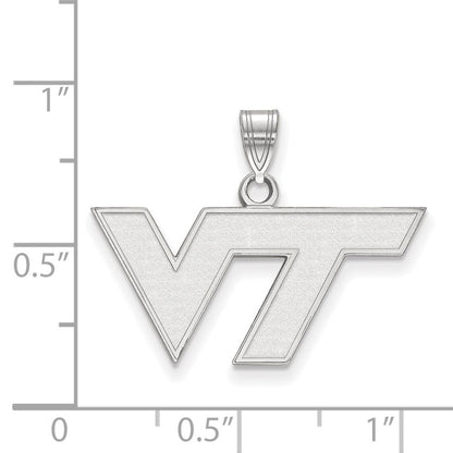 10K Weißgold Logoart Virginia Tech V T Klein Anhänger