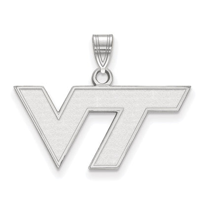 14K Weißgold Logoart Virginia Tech V T Klein Anhänger