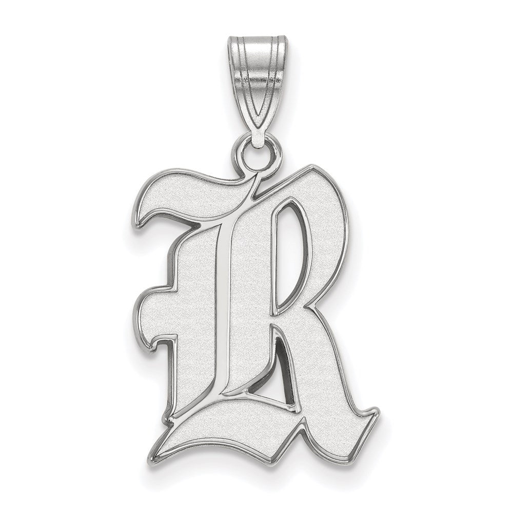 Sterlingsilber Rhodiniert Logoart Rice University Buchstabe R Groß Anhänger