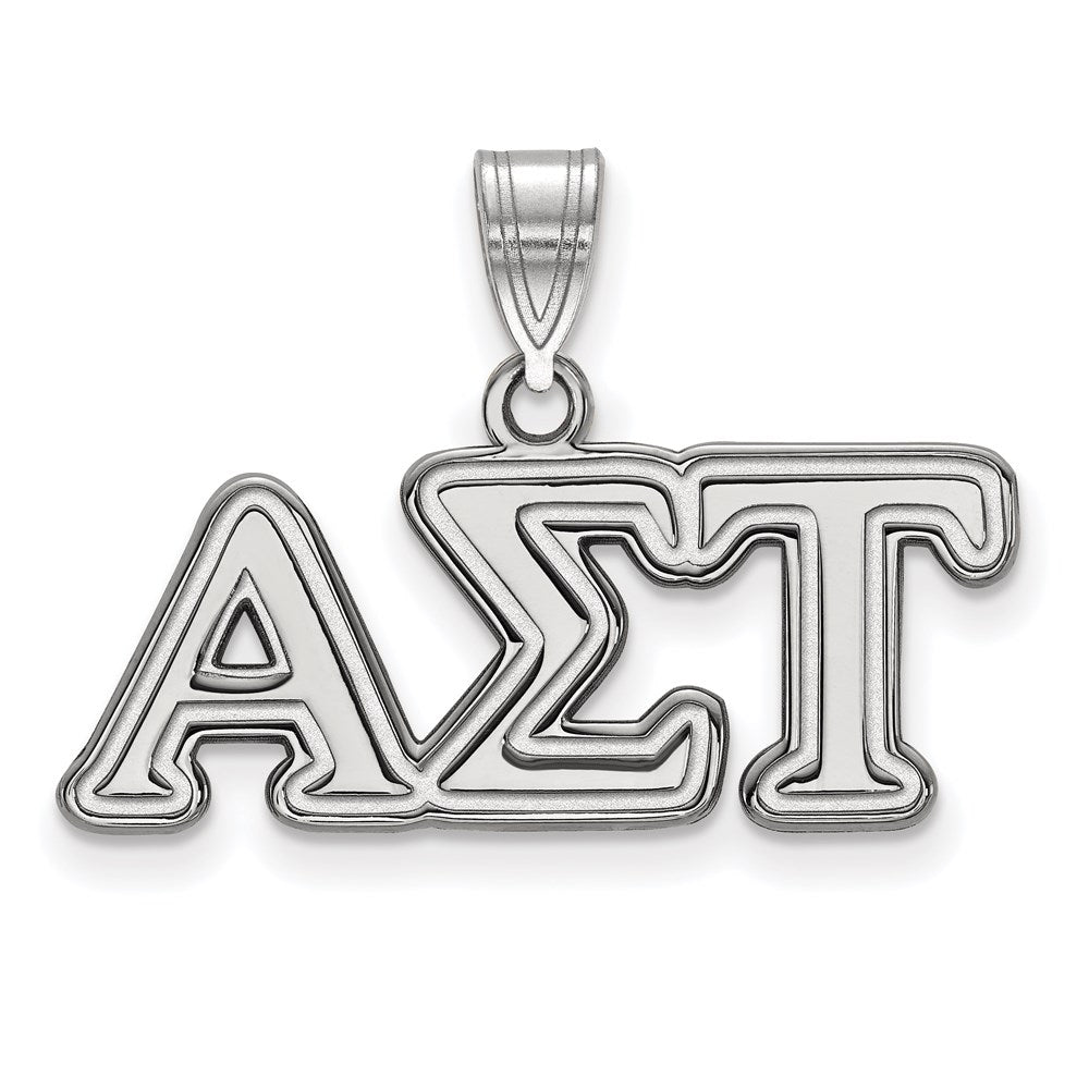 Sterlingsilber Rhodiniert Logoart Alpha Sigma Tau Sorority Greek Buchstaben Mittel Anhänger