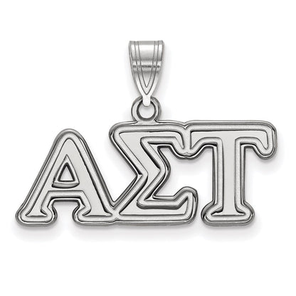 Sterlingsilber Rhodiniert Logoart Alpha Sigma Tau Sorority Greek Buchstaben Mittel Anhänger