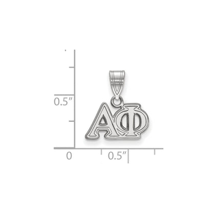 Sterlingsilber Rhodiniert Logoart Alpha Phi Sorority Greek Buchstaben Mittel Anhänger