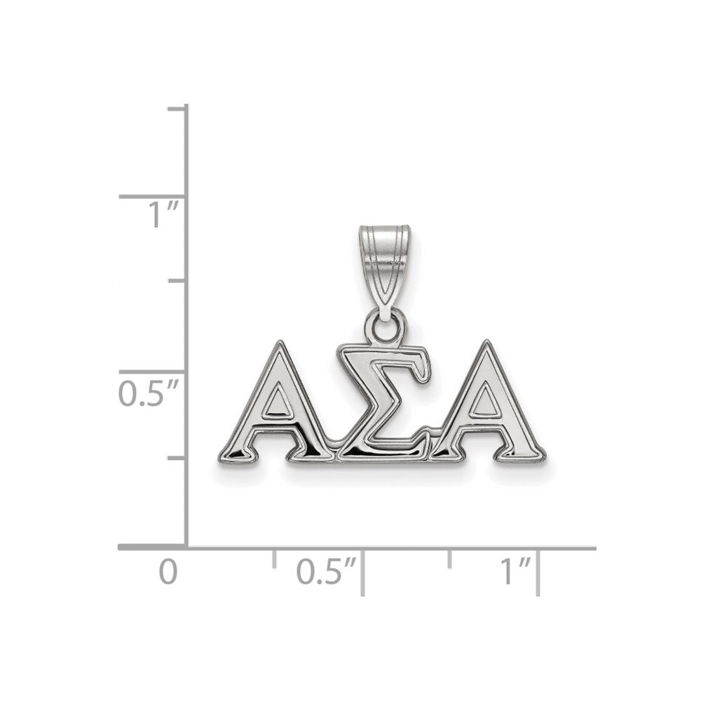 Sterlingsilber Rhodiniert Logoart Alpha Sigma Sorority Greek Buchstaben Mittel Anhänger