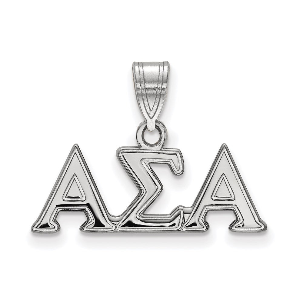 Sterlingsilber Rhodiniert Logoart Alpha Sigma Sorority Greek Buchstaben Mittel Anhänger