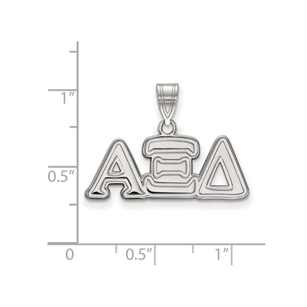 Sterlingsilber Rhodiniert Logoart Alpha Xi Delta Sorority Greek Buchstaben Mittel Anhänger