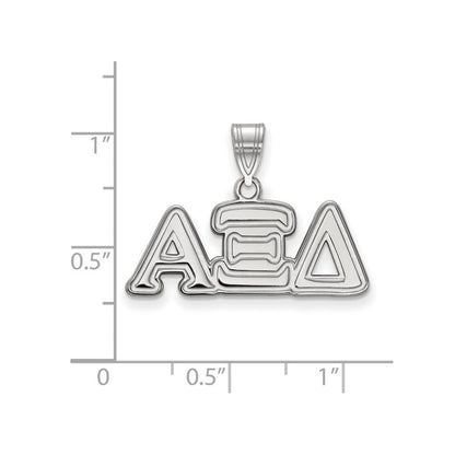 Sterlingsilber Rhodiniert Logoart Alpha Xi Delta Sorority Greek Buchstaben Mittel Anhänger