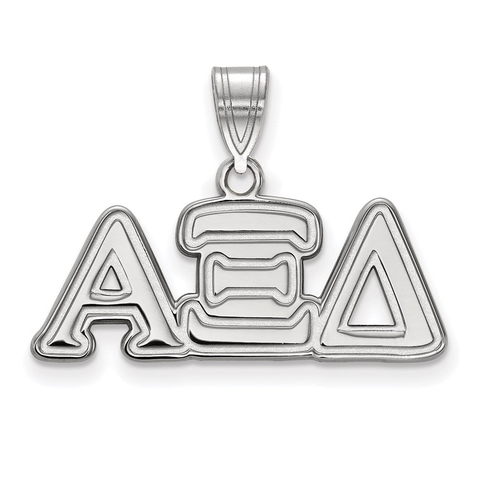 Sterlingsilber Rhodiniert Logoart Alpha Xi Delta Sorority Greek Buchstaben Mittel Anhänger