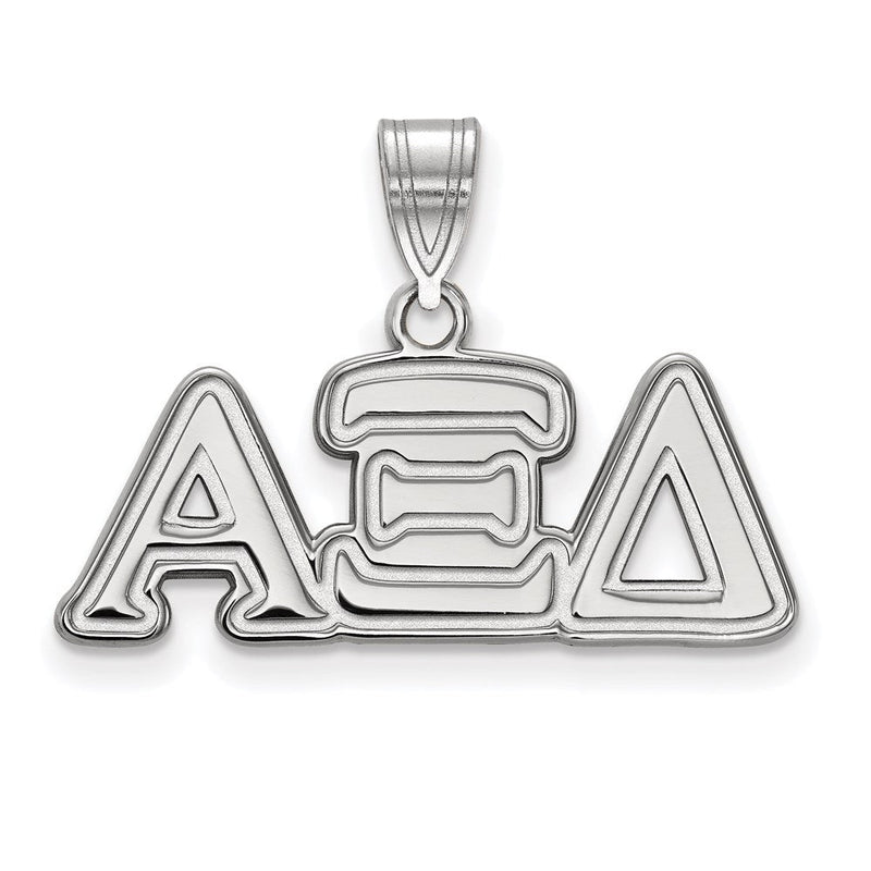 Sterlingsilber Rhodiniert Logoart Alpha Xi Delta Sorority Greek Buchstaben Mittel Anhänger